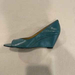 Beautiful Seaglass Wedge Open Toe Shoes